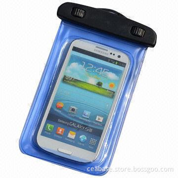 Waterproof Bag for iPhone 5 and Samsung Galaxy S3, Measures 170 x 100mm Blue Color